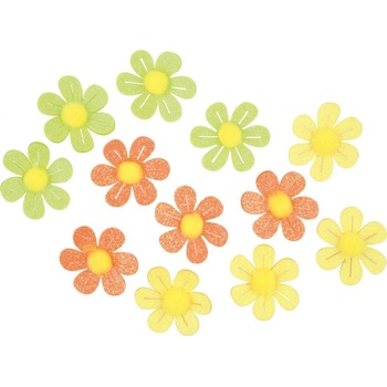 Kvetinky samolepiace s glitrami 3 cm