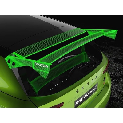Bittydesign Čiré náhradní křídlo pro ŠKODA Fabia RS Rally2 1/10 extra tvrdé 1,5 mm