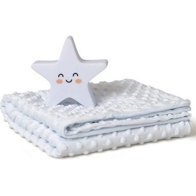 Interbaby SET Deka měkká KULIČKY a lampička HVĚZDA modrá