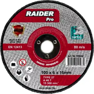 Raider Диск за шлайфане за пневм. ъглошлайф ø100x6x16mm (169903)