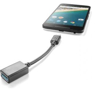 Cellularline Преходник Cellular Line, от USB-C(м) към USB-A(ж), черен