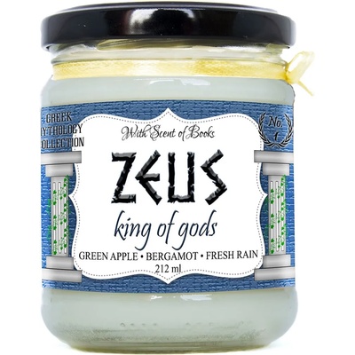 With Scent of Books Ароматна свещ - Зевс, 212 ml