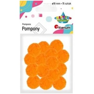 TITANUM Polyester pompons 18mm orange 15pcs