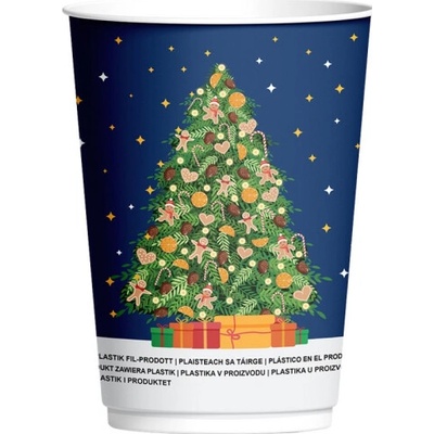 Intertan SA Papierový pohár Vianoce Christmas O90 mm 12oz, 330 ml Typ A-Tma