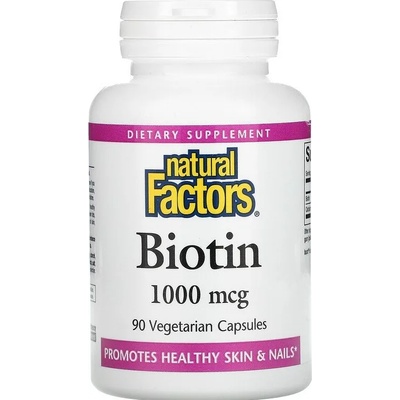 Natural Factors Biotin, 1000 mcg, 90 капсули, Natural Factors (1261 NF)