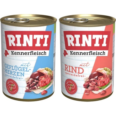 Rinti Kennerfleisch mix hovězí a drůbeží srdce 24 x 400 g