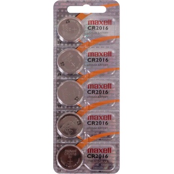 Image 1 of Maxell Бутонна батерия литиева cr-2016 3v 5бр. в блистер /цена за 5 бр. / maxell (ml-bl-cr-2016-5pk)