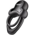 HoneyPlayBox Anello App-Controlled Vibrating Double Cock Ring with Clitoral Stimulator Black