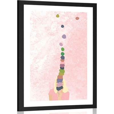 Plakát s paspartou dívka se zmrzlinou - 40x60 white