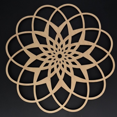 Amadea Dřevěné prostírání kulaté mandala masivní dřevo 33cm