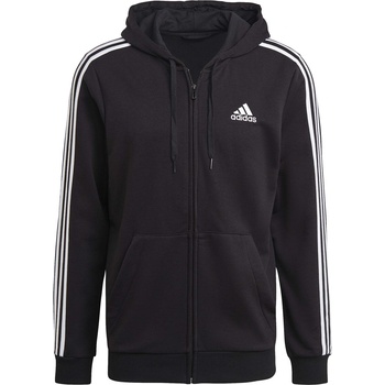 Adidas Суичър Adidas Men's French Terry 3-Stripe Full-Zip Hoodie - Black