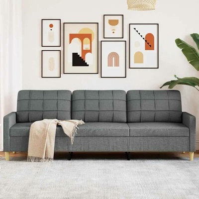 vidaXL 3místná pohovka tmavě šedá 210 cm textil 11461.4007415