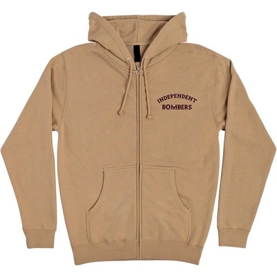 Independent mikina Bombers Zip Hooded Heavyweight Sweatshirt Sandstone 155174