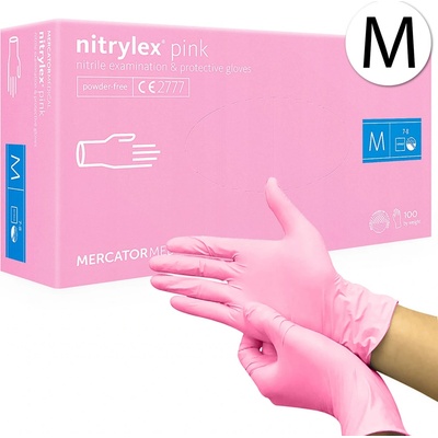 Mercator Medical Nitrylex Pink Nitrilové rukavice ružové 100 ks