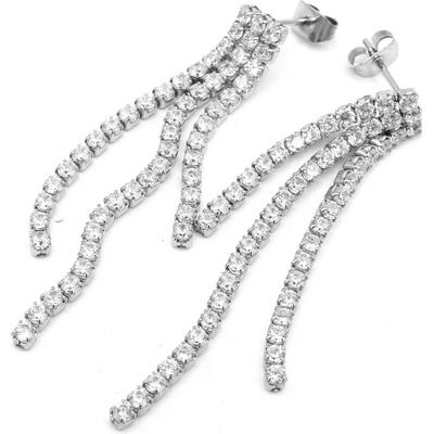 Steel Jewelry náušnice DLOUHÉ ŠTRASOVÉ Chirurgická ocel NS231258