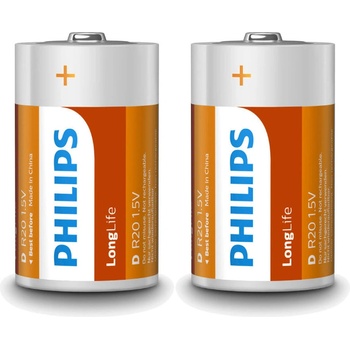 Philips БАТЕРИИ PHILIPS R20L2F/10 Dx2 LONGLIFE (R20L2F/10)