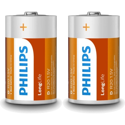 Philips БАТЕРИИ PHILIPS R20L2F/10 Dx2 LONGLIFE (R20L2F/10)
