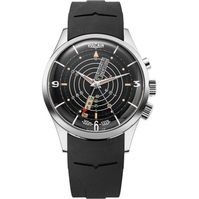 Vulcain Nautical Black Beige Patina Vulcain Rubber