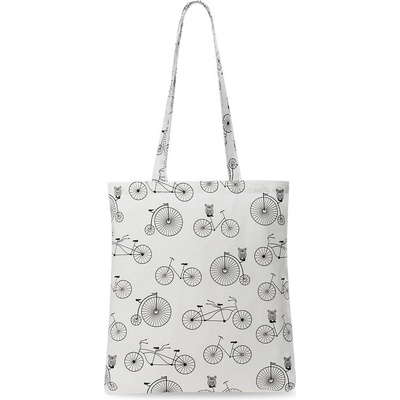Bavlněná kabelka shopper bag různé vzory bílá
