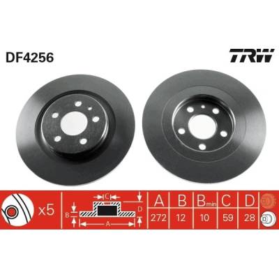 Brzdový kotúč TRW DF4256