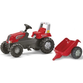 Rolly Toys Šliapací traktor Junior s vlečkou červený akčné