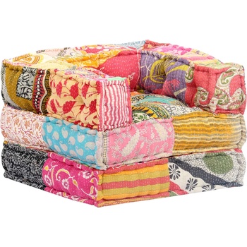 Greatstore Modulární pouf patchwork textil