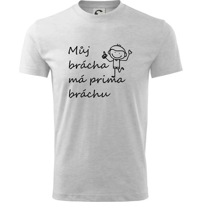 Můj brácha má prima bráchu! tričko dětské Světlešedý Melír