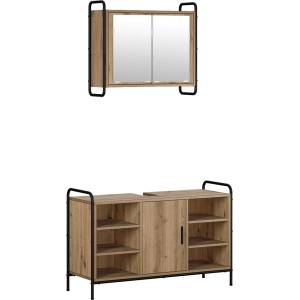 vidaXL Комплект шкафове за баня 2 бр. Дъб артизан 65, 5 x 34 x 61 см (3444494)