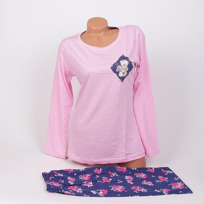 Дамска пижама в розово и синьо