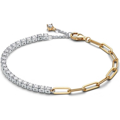 PANDORA Dvoubarevný článkový a tenisový náramek 18 564821C01-18