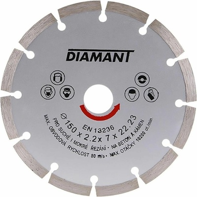 Kotúč diamantový 150 x 22,2 x 2,5 mm segmentový 21115