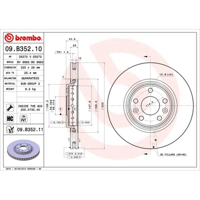 BREMBO Brzdový kotúč 09B35211