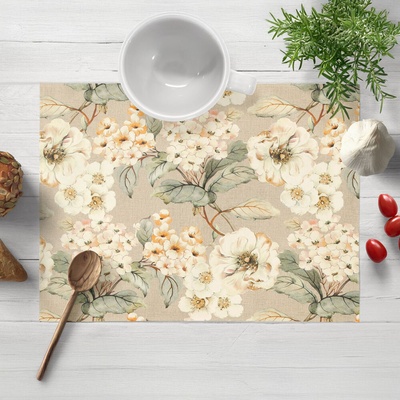 Biante Dekoračné prestieranie PML-106 Maľované kvety na béžovom 35x45 cm