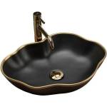 Rea Мивка за плот Rea Pearl Gold Edge черно/златна 51.5 см (5902557356850)