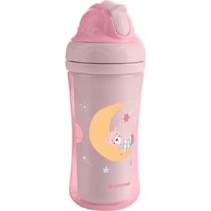 KikkaBoo Чаша със силиконовa сламка 220мл Moony me - Pink (31302030079)
