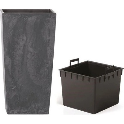 PROSPERPLAST Kvetináč URBI SQUARE BETON EFFECT antracit 26,5 cm