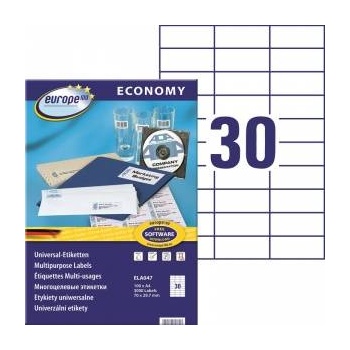 EUROPE100 Avery Zweckform OP. 100pcs Universal labels AZ ECONOMY E100 70x29.7 - 4004182303627