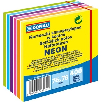 DONAU Bloček Donau 6 neonových farieb 76x76mm 400l