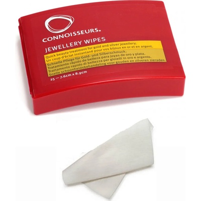 Connoisseurs Кърпички за бижута Connoisseurs 25 бр. , Сухи кърпи за полиране на сребро, злато, скъпоценни камъни и модни бижута