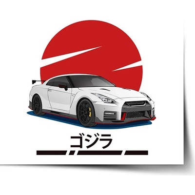 Sablio Plagát Nissan GTR 35 Japonské slnko - 60x40 cm
