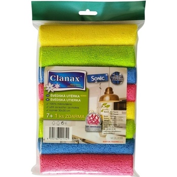 Clanax Sonic švédska utierka mix farieb 30 x 30 cm 180 g 8 ks