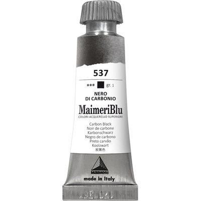 Maimeri Blu Акварелна боя Carbon Black 537 12 ml 1 бр (M1609537)