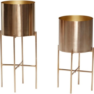 Hübsch Комплект от 2 саксии за цветя на пиедестал от месинг Gardo Airy - Hübsch (270610)