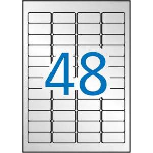 APLI Етикет, 45, 7x21, 2 мм, полиестер, устойчив на атмосферни влияния, заоблена пета, APLI, сребърен, 960 етикета в опаковка 10066 (10066)