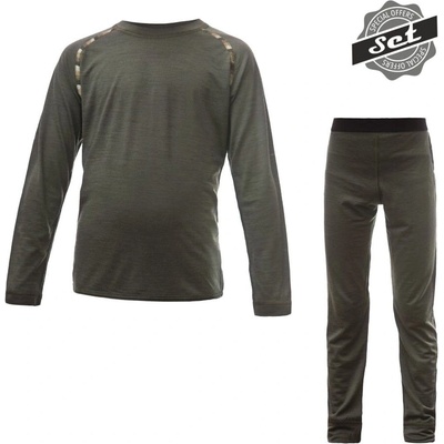 Sensor Merino Air Set dětský triko dl.rukáv + spodky olive green