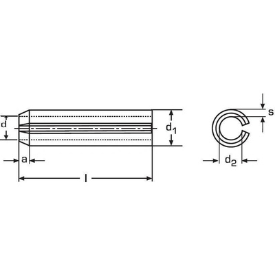 kolík 6x40 A2 NEREZ pružný DIN 1481 ISO 8752 – Zboží Mobilmania