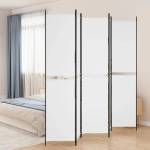 vidaXL Параван за стая, 5 панела, бял, 250x220 см, текстил (350250)