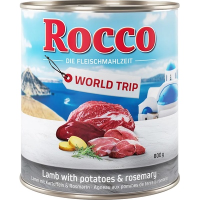 Rocco 24х800г World Trip: Гърция Rocco, консервирана храна за кучета с агнешко картофи и розмарин