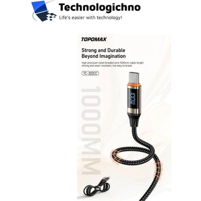 Topomax TC-302CC PD Type C/C 100W с оплетка (TC-302CC)