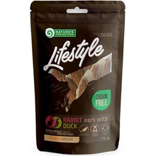 Natures P Lifestyle psí sušené králičí uši s kachnou 12 x 75 g